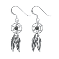 Silver Stone Earring - Dreamcatcher