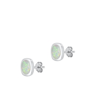 Silver Lab Opal Earrings