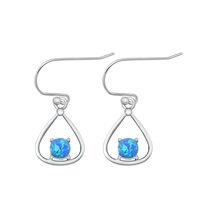 Silver Lab Opal Earrings