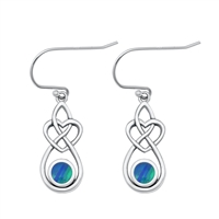 Silver Lab Opal Earrings - Celtic