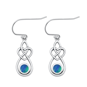Silver Lab Opal Earrings - Celtic