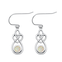 Silver Lab Opal Earrings - Celtic