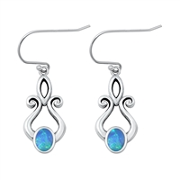 Silver Lab Opal Earrings