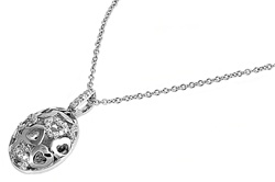Silver CZ Necklace - Heart