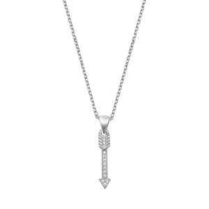 Silver CZ Necklace - Arrow