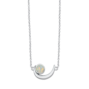 Silver Necklace - Crescent Moon