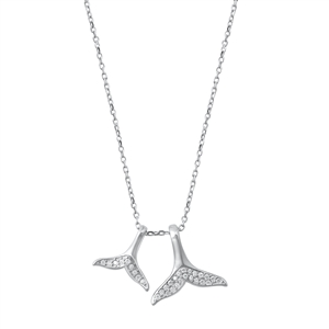 Silver Necklace - Whale Tails