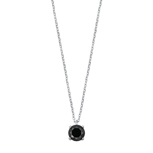 Silver CZ Necklace - Solitaire