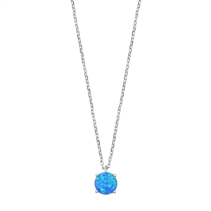 Silver Lab Opal Necklace