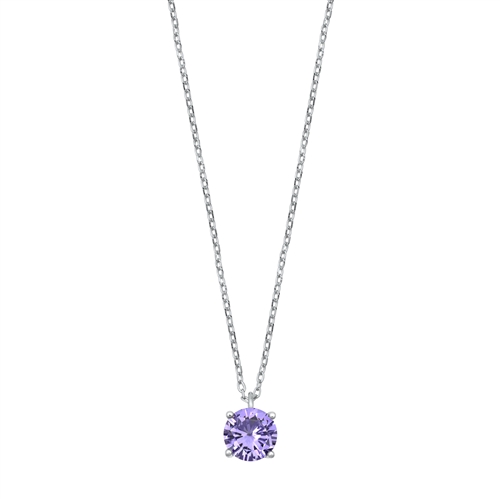 Silver CZ Necklace - Solitaire