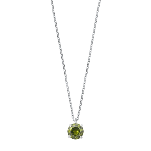 Silver CZ Necklace - Solitaire