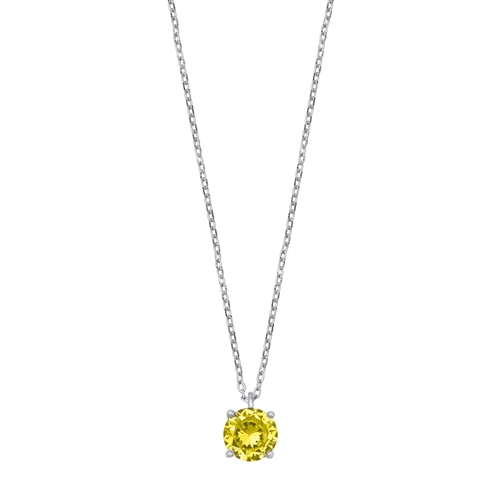 Silver CZ Necklace - Solitaire