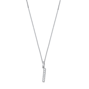 Silver CZ Initial Necklace - I