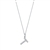 Silver CZ Initial Necklace - T