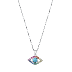 Silver CZ Necklace - All Seeing Eye