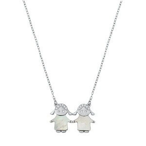 Silver CZ Necklace - Little Girls