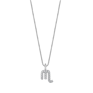 Silver CZ Zodiac Necklace - Scorpio