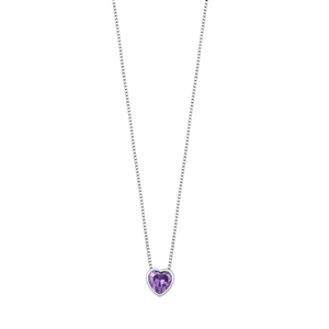 Silver CZ Necklace - Heart