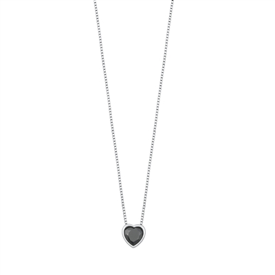 Silver CZ Necklace - Heart