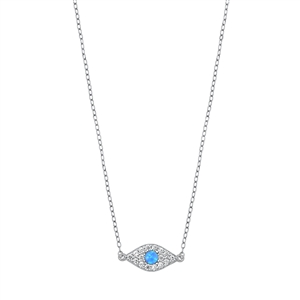 Silver CZ Necklace - Eye