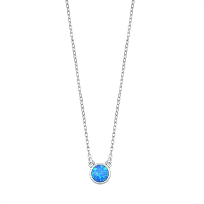 Silver Lab Opal Necklace