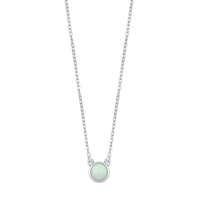 Silver Lab Opal Necklace