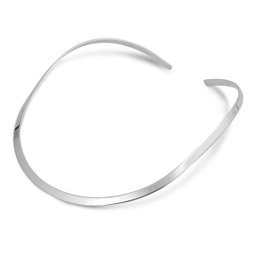 Silver Choker Necklace - Flat