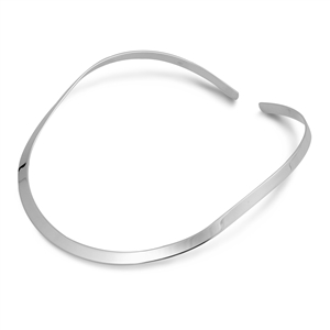 Silver Choker Necklace - Flat