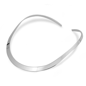 Silver Choker Necklace - Flat