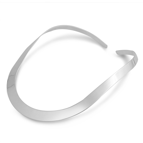 Silver Choker Necklace - Flat