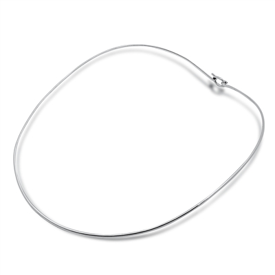 Silver Choker Necklace - Hook End
