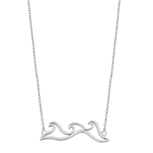 Silver Italian Necklace - Three Waves