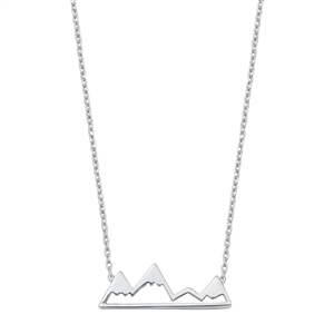 Silver Necklace - Mountains