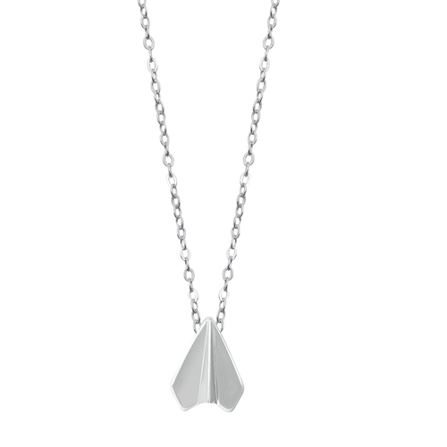 Silver Necklace - Paper Airplane