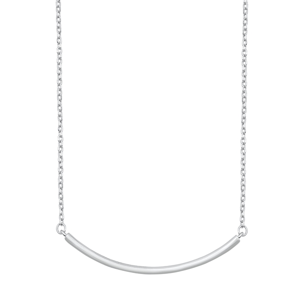 Silver Necklace - Curved Bar