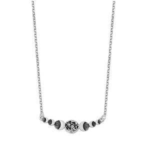 Silver Necklace - Moon Phases