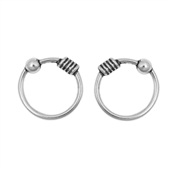 Silver Bali Hoop Nose Ring