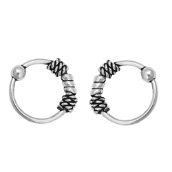 Silver Bali Hoop Nose Ring