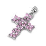 Silver Cross Pendant w/ CZ