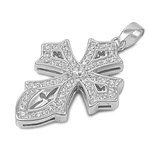 Silver CZ Pendant - Cross