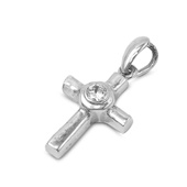 Silver Cross Pendant w/ CZ