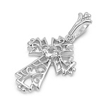 Silver Cross Pendant w/ CZ