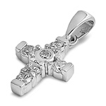 Silver Cross Pendant w/ CZ