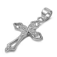 Silver CZ Pendant - Cross