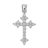 Silver CZ Pendant - Cross