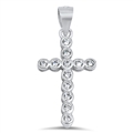 Silver Cross Pendant w/ CZ