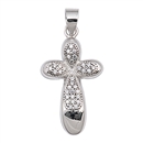 Silver Cross Pendant w/ CZ