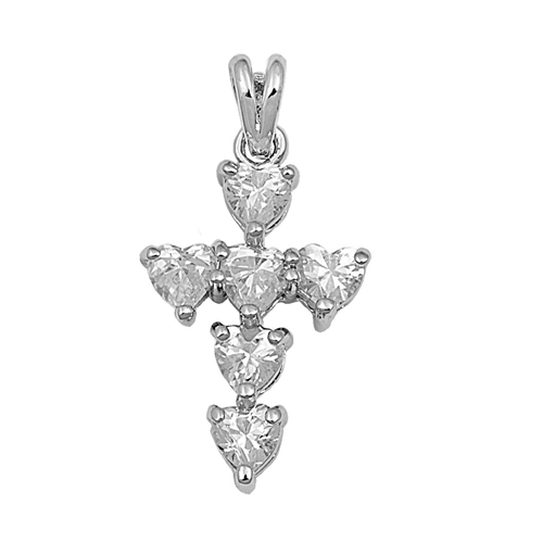 Silver Cross Pendant w/ CZ