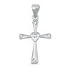 Silver CZ Pendant - Cross