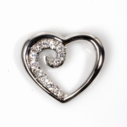 Silver CZ Pendant - Heart